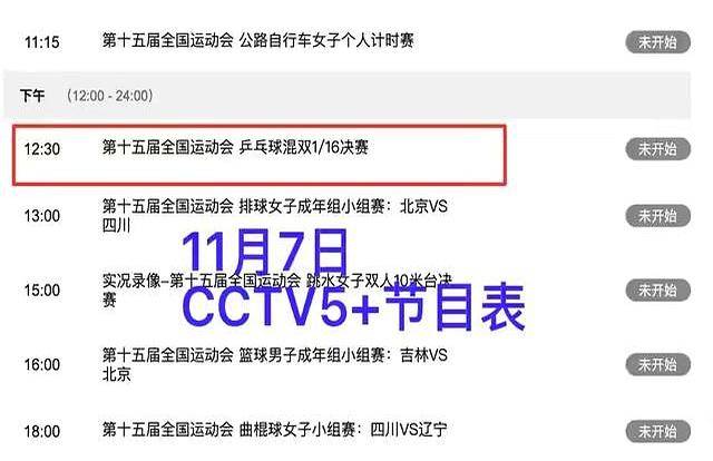 2025全运会乒乓球7日打响，精彩纷呈，CCTV转播